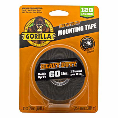 Picture of Gorilla Heavy Duty Double Sided Mounting Tape XL, 1" x 120", Black, (Pack of 1)