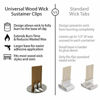 Picture of Universal Wood Wick Clips for Candles | Sustainer Tabs Fit Most Wooden Wicks | Longer Burn Time & Less Wasted Wax (100 Pack)