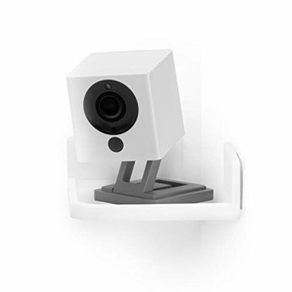 Picture of Mini Corner Shelf Mount for Security Cameras, Baby Monitors, Speakers, Plants & More, Universal Holder, Strong Adheasive, Easy to Install, No Mess, Screwless by Brainwavz (White)