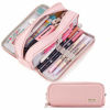 Picture of CICIMELON Large Capacity Pencil Case 3 Compartment Pouch Pen Bag for School Teen Girl Boy Men Women (Pink)