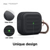 Picture of elago Armor Case Compatible with AirPods 3rd Generation Case - Compatible with AirPods 3 Case, Carabiner Included, Supports Wireless Charging, Shock Resistant, Easily Cleaned, Full Protection (Black)