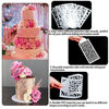 Picture of DI QIU REN 16PCS Cake Decorating Stencils & Templates, Large Floral Cake Printing Fine Hollow Lace Cookie Fondant Dessert Cake Templates, Side Baking Mesh Stencil Tool for Cake Decor (Large)