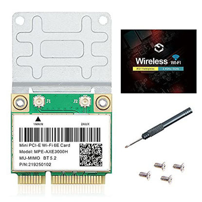 WiFi Card 6E 5400Mbps (6GHz&5Ghz&2.4GHz) PCIe WiFi 6E Card, Bluetooth 5.3,  AX210 Module Inside,PCI-E Wireless WiFi Network Adapter Card for Desktop PC