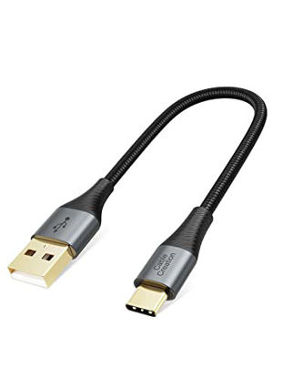 Picture of Short USB C Cable 3A Fast Charging 0.8ft, CableCreation Type C Charger Double-Braided Exterior USB A to Type C Compatible with Galaxy S9 S10 S10+, LG V20 G5 G6 and Other USB C Charger