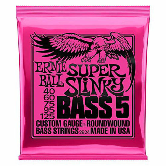 Picture of Ernie Ball 5-String Super Slinky Nickel Wound Bass Guitar Strings, 40-125 Gauge (P02824)