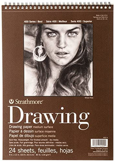 Picture of Strathmore (400-4 400 Series Drawing Pad, 9"x12", Ivory/Cream, 24 Sheets