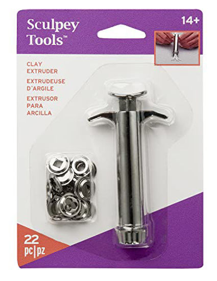 Picture of Sculpey Tools Clay Extruder 20 piece set, die cast steel construction, Great for DIY projects using polymer oven-bake clay, great for all skill levels