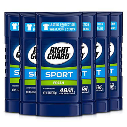 Picture of Right Guard Sport Antiperspirant Deodorant Invisible Solid Stick, Fresh, 2.6 Ounce (Pack of 6)