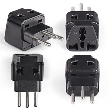 Picture of Switzerland Power Plug Adapter by OREI, 2 in 1 USA Grounded Connection - Universal Socket - Type J - 4 Pack - Perfect for Cell Phones, Laptops, Chargers & More