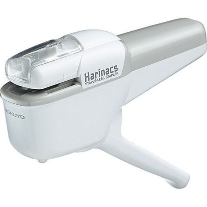 Picture of Kokuyo Harinacs Japanese Stapleless Stapler Ten-Sheet Binding White SLN-MSH110W