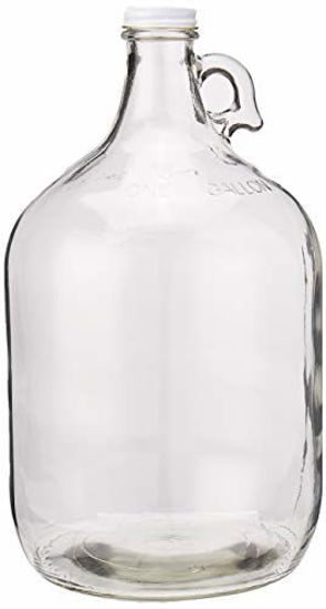 Picture of FastRack Glass Water Bottle Includes 38 mm Metal Screw Cap, 1 gallon Capacity, Clear (MN-TF9E-S1RA)