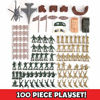 Picture of Sunny Days Entertainment Military Battle Group Bucket - 100 Assorted Soldiers and Accessories Toy Play Set for Kids, Boys and Girls | Plastic Army Men Figures with Storage Container