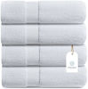 Picture of White Classic Luxury Cotton Bath Towels Large - | Highly Absorbent Hotel spa Collection Bathroom Towel | 27x54 Inch | Set of 4 (White, 4)