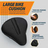 Picture of Bikeroo Bike Seat Cushion - Padded Gel Wide Adjustable Cover for Men & Womens Comfort, Compatible with Peloton, Stationary Exercise or Cruiser Bicycle Seats, 11in X 10in (Black)