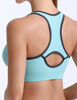 Picture of Fittin Womens Padded Sports Bras Wire Free with Removable Pads Grey/black/Blue ,L ,(Pack of 3)