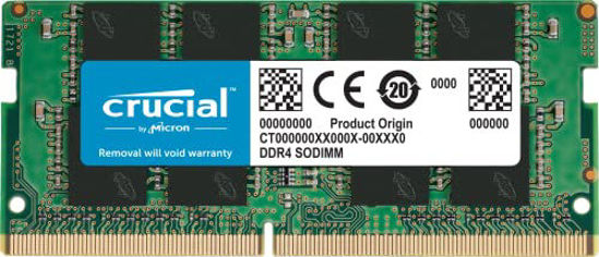 Picture of Crucial 16GB Single DDR4 2400 MT/s (PC4-19200) DR x8 SODIMM 260-Pin Memory - CT16G4SFD824A