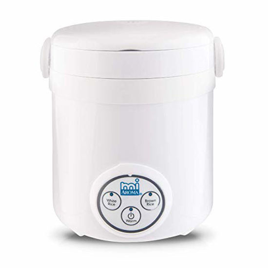 Picture of Aroma Housewares (MRC-903D) Mi 3-Cup (Cooked) (1.5-Cup UNCOOKED) Digital Cool Touch Mini Rice Cooker,White