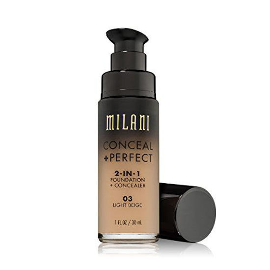 Picture of Milani Conceal + Perfect 2-in-1 Foundation + Concealer - Light Beige (1 Fl. Oz.) Cruelty-Free Liquid Foundation - Cover Under-Eye Circles, Blemishes & Skin Discoloration for a Flawless Complexion