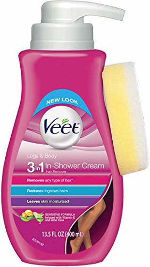 Picture of Veet Botanic Inspirations In Shower Cream, 13.5 fl Oz., for Legs & Body (Packaging May Vary)