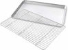 Picture of USA Pan 1607CR Bakeware Extra Large Sheet Baking Pan and Bakeable Nonstick Cooling Rack Set, XL, Metal