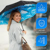 Picture of Rain-Mate Compact Travel Umbrella - Pocket Portable Folding Windproof Mini Umbrella - Auto Open and Close Button and 9 Rib Reinforced Canopy (Blue Sky)