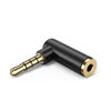 Picture of Angle 3.5mm Audio Adapter,CableCreation 1/8 TRRS Stereo Headphone Connector Male to Female Compatible with Headset, Tablets, MP3 Players,Game Controller,Speakers,Black