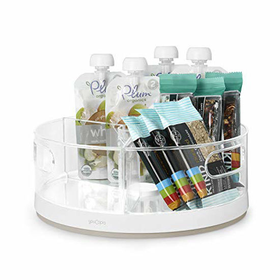 Picture of YouCopia Crazy Susan Turntable, Divided Lazy Susan Organizer with 3 Clear Bins for Cabinet and Pantry Storage