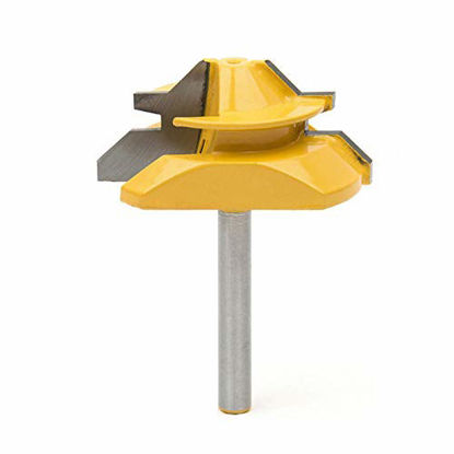 Picture of Meihejia 1/4 Inch Shank 45 Degree Lock Miter Router Bit 3/4 Inch Stock Joint Router Bit Woodworking Cutter Tool