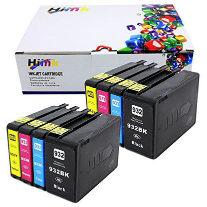 Picture of HIINK Compatible Ink Cartridge Replacement for HP 932 933 932XL 933XL Ink Cartridges Used in HP OfficeJet 6100 6600 6700 7110 7610 7612 7620 Printer(Black, Cyan, Magenta Yellow, 8-Pack)