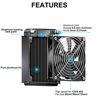 Picture of Clyxgs Water Cooling Radiator, 8 Pipe Aluminum Heat Exchanger Radiator with Fan for PC CPU Computer Water Cool System DC12V 80mm