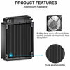 Picture of Clyxgs Water Cooling Radiator, 8 Pipe Aluminum Heat Exchanger Radiator with Fan for PC CPU Computer Water Cool System DC12V 80mm