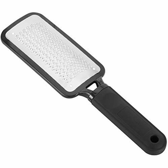 Picture of Foot Scraper Callus Remover Black Pedicure Heel Grater Stainless Steel File Foot Scrubber for Dry Cracked Feet