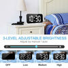 Picture of Digital Alarm Clock, 6" Large Mirror Surface LED Clocks with Dual USB Charger Ports, Auto/Custom Brightness,Easy Snooze Function, Alarm Clocks for Bedrooms Nightstand (White)