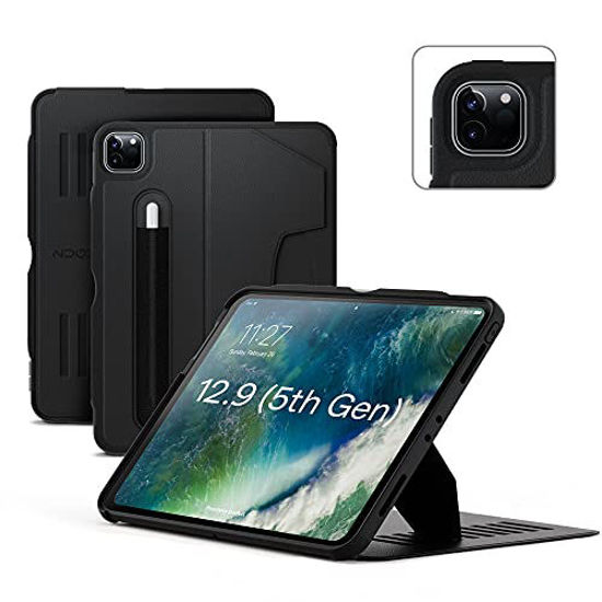 Picture of ZUGU CASE for 2021 iPad Pro 12.9 inch Gen 5 - Slim Protective Case - Wireless Apple Pencil Charging - Magnetic Stand & Sleep/Wake Cover (Fits Model #?s A2378, A2379, A2461, A2462) - Stealth Black