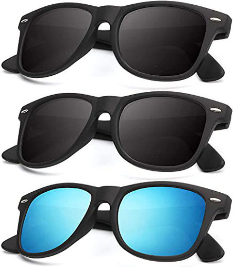 GetUSCart- Polarized Sunglasses for Men and Women Matte Finish Sun glasses  Color Mirror Lens 100% UV Blocking (3 Pack)