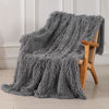 Picture of Decorative Extra Soft Faux Fur Throw Blanket 78"x90",Solid Lightweight Fuzzy Reversible Long Hair Shaggy Blanket,Fluffy Cozy Plush Mink Fleece Comfy Microfiber Blanket for Couch Sofa Bed, Grey