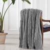 Picture of Decorative Extra Soft Faux Fur Throw Blanket 78"x90",Solid Lightweight Fuzzy Reversible Long Hair Shaggy Blanket,Fluffy Cozy Plush Mink Fleece Comfy Microfiber Blanket for Couch Sofa Bed, Grey