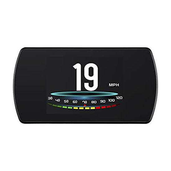 Picture of wiiyii T800 Universal Digital Car HUD Head Up Display GPS Speedometer Car Smart Trip Computer, Display Speed, Voltage, Clock, with MPH Speed Alarm Low Voltage Alarm