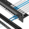 Picture of Patch Panel 24 Port Cat6 with Inline Keystone 10G Support, Rapink Pass-Thru Coupler Patch Panel UTP 19-Inch with Removable Back Bar, 1U Network Patch Panel for Cat6, Cat5e, Cat5 Cabling