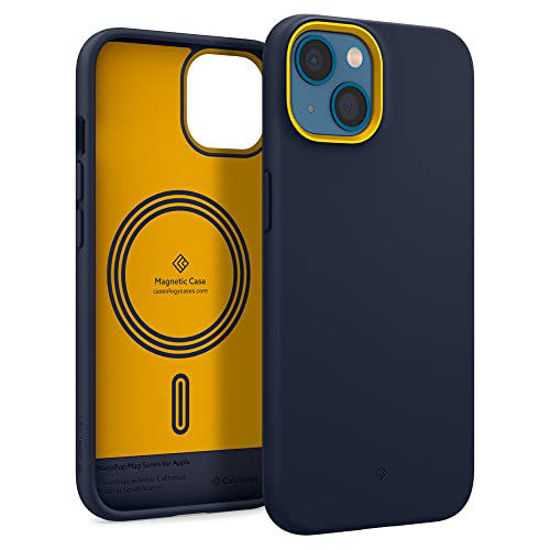 Picture of Caseology Nano Pop Mag Silicone Case [Built-in Magnet] Designed for Magsafe Compatible with iPhone 13 Case (2021) - Blueberry Navy