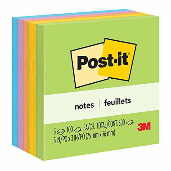 Picture of Post-it Notes, 3x3 in, 5 Pads, America?s #1 Favorite Sticky Notes, Jaipur Collection (654-5UC)