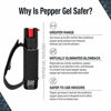 Picture of SABRE Runner Pepper Gel With Reflective Hand Strap For Quick Access, Optional Clip-On 120dB Personal Alarm, 35 Bursts of Maximum Police Strength OC Spray, 12-Foot Range, Gel Is Safer