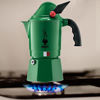 Picture of Bialetti - Moka Express Alpina: Iconic Stovetop Espresso Maker, Moka Pot 3 Cups (4.3 Oz - 130 Ml), Aluminium, Green