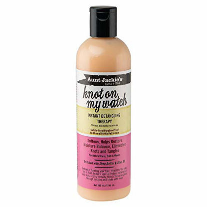 Picture of Aunt Jackie's Curls and Coils Knot On My Watch Instant Hair Detangling Therapy for Natural Curls, Coils and Waves, Enriched with Shea Butter, 12 oz