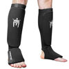 Picture of Meister MMA Elastic Cloth Shin & Instep Padded Guards (Pair) - Black - Large/X-Large