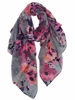 Picture of GERINLY Lightweight Scarves Fashion Flowers Print Shawl Wrap For Women Spring Floral Accessory Outfit (Purple Gray)