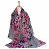 Picture of GERINLY Lightweight Scarves Fashion Flowers Print Shawl Wrap For Women Spring Floral Accessory Outfit (Purple Gray)