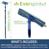 Picture of EVERSPROUT 5-to-13 Foot Swivel Squeegee and Microfiber Window Scrubber (20 Foot Reach) | 2-in-1 Window & Glass Cleaning Combo with Light-Weight, Aluminum Extension Pole | Includes 10-inch Blades