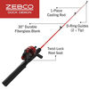 Picture of Zebco Dock Demon Spincast Reel and Fishing Rod Combo, Durable Fiberglass Rod, Quickset Anti-Reverse Fishing Reel, Red, 20-Size Reel / 30"/ 1-Piece/Medium Rod