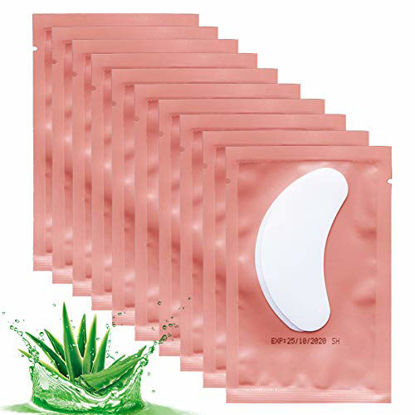 Picture of 50 Pairs Set Under Eye Pads,Eyelash Extension Gel Patches, Lash Extension Lint Free Under Hydrogel Eye Mask Pads Beauty Tool. (Pink)